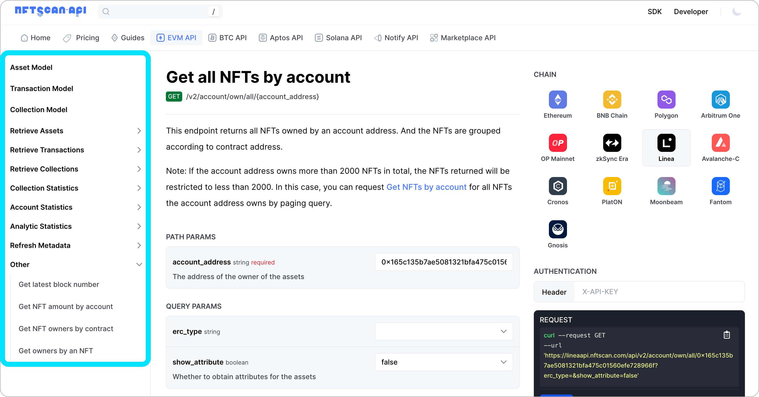 NFTScan querying API requests